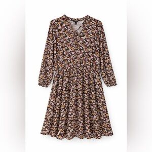 Torrid Multicolor Floral Long Sleeve Dress